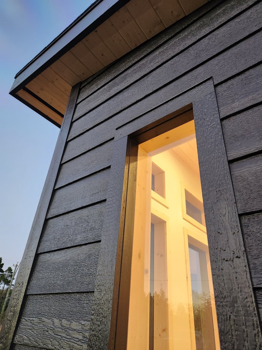 a close up view of the window on the side of a modular studio